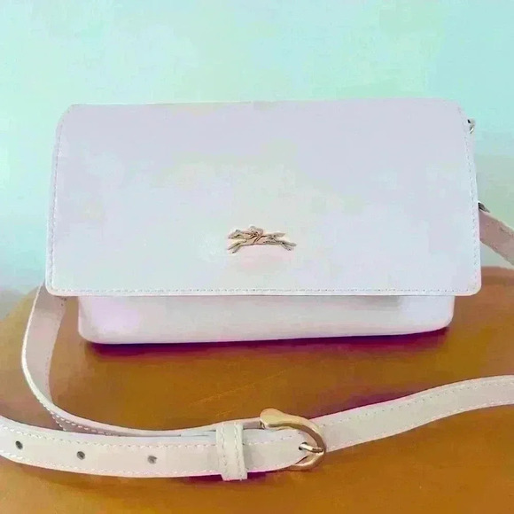 Longchamp Light Pink Leather Flap Honore Crossbody Bag - Picture 2 of 13